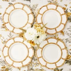 Online Mrs. Alice Petal Bamboo Ceramic Dinner Plate (Set Of 4)