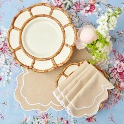 Clearance Mrs. Alice Petal Bamboo Ceramic Dinner & Starter Plates (Set Of 8)