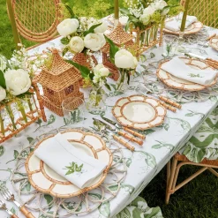 Clearance Mrs. Alice Petal Bamboo Ceramic Dinner & Starter Plates (Set Of 8)