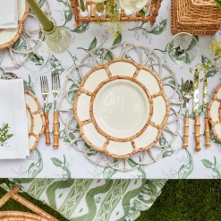 Hot Mrs. Alice Petal Bamboo Ceramic Dinner Plate