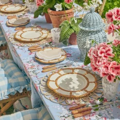 Hot Mrs. Alice Petal Bamboo Ceramic Dinner Plate