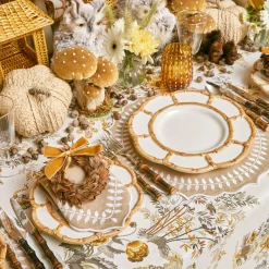 Hot Mrs. Alice Petal Bamboo Ceramic Dinner Plate