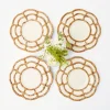 Mrs. Alice Petal Bamboo Ceramic Dinner & Starter Plates (Set Of 8)