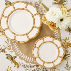Sale Mrs. Alice Petal Bamboo Ceramic Dinner Plate