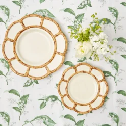 Sale Mrs. Alice Petal Bamboo Ceramic Starter Plate
