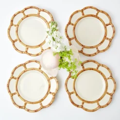 Clearance Mrs. Alice Petal Bamboo Starter Plate (Set Of 4)