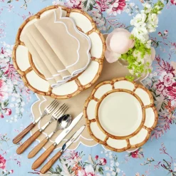 Clearance Mrs. Alice Petal Bamboo Starter Plate (Set Of 4)