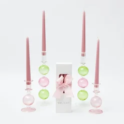 Hot Mrs. Alice Pink & Green Camille Candle Set (Pink Candles)