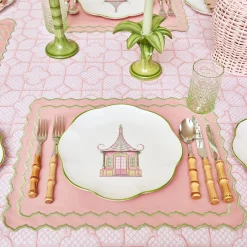 Best Mrs. Alice Pink & Green Pagoda Dinner Plate (Set Of 4)
