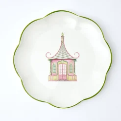 Best Mrs. Alice Pink & Green Pagoda Dinner Plate (Set Of 4)