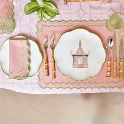 Best Mrs. Alice Pink & Green Pagoda Dinner Plate (Set Of 4)