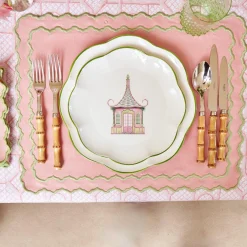 Best Mrs. Alice Pink & Green Pagoda Dinner Plate (Set Of 4)