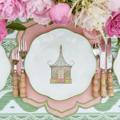 Best Mrs. Alice Pink & Green Pagoda Dinner Plate (Set Of 4)