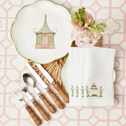 Best Mrs. Alice Pink & Green Pagoda Dinner Plate (Set Of 4)