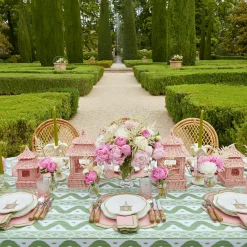 Best Mrs. Alice Pink & Green Pagoda Dinner & Starter Plates (Set Of 8)