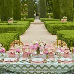 Outlet Mrs. Alice Pink & Green Pagoda Dinner Plate