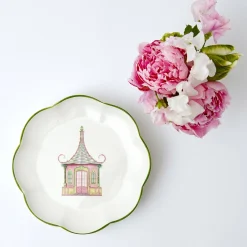 Discount Mrs. Alice Pink & Green Pagoda Starter Plate (Set Of 4)