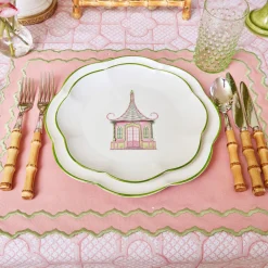 Discount Mrs. Alice Pink & Green Pagoda Starter Plate (Set Of 4)