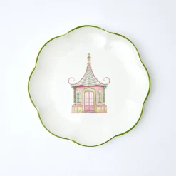 Mrs. Alice Pink & Green Pagoda Starter Plate