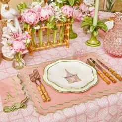 Mrs. Alice Pink & Green Pagoda Starter Plate