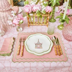 Mrs. Alice Pink & Green Pagoda Starter Plate