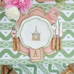 Mrs. Alice Pink & Green Pagoda Starter Plate