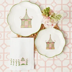Mrs. Alice Pink & Green Pagoda Starter Plate