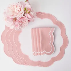 Best Mrs. Alice Pink Applique Napkins (Set Of 4)