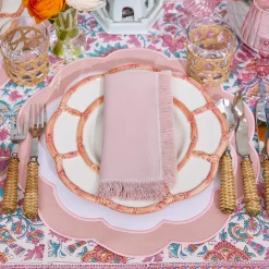 Clearance Mrs. Alice Pink Applique Placemats (Set Of 4)
