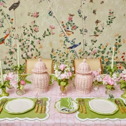 Sale Mrs. Alice Pink Bamboo Trellis Tablecloth