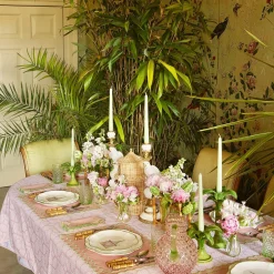 Sale Mrs. Alice Pink Bamboo Trellis Tablecloth
