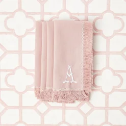 Clearance Mrs. Alice Pink Bamboo, Water Hyacinth & Pink Fringe Linen Set