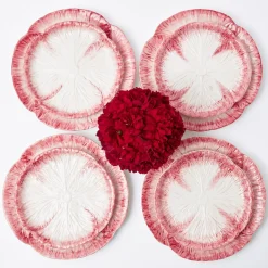 Clearance Mrs. Alice Pink Capri Lettuce Dinner Plate (Set Of 4)