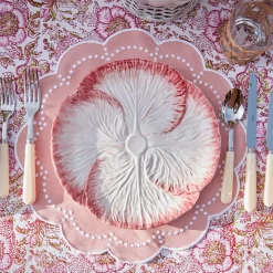 Clearance Mrs. Alice Pink Capri Lettuce Dinner Plate (Set Of 4)