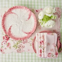 Clearance Mrs. Alice Pink Capri Lettuce Dinner Plate (Set Of 4)
