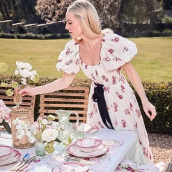 Clearance Mrs. Alice Pink Capri Lettuce Dinner Plate (Set Of 4)