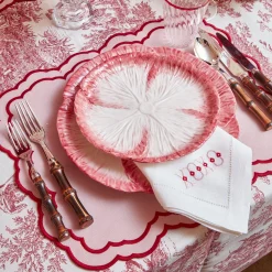 Clearance Mrs. Alice Pink Capri Lettuce Dinner Plate (Set Of 4)