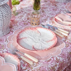 Clearance Mrs. Alice Pink Capri Lettuce Dinner Plate