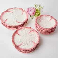 Clearance Mrs. Alice Pink Capri Lettuce Dinner Plate