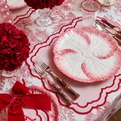 Clearance Mrs. Alice Pink Capri Lettuce Dinner Plate