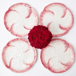 Online Mrs. Alice Pink Capri Lettuce Dinner Plate (Set Of 4)