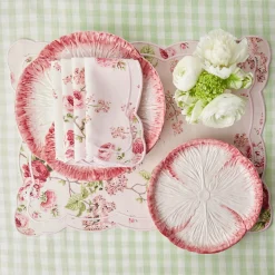 Outlet Mrs. Alice Pink Capri Lettuce Starter Plate (Set Of 4)
