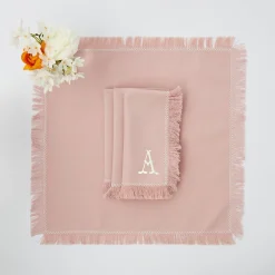 Discount Mrs. Alice Pink Fringe Napkins (Set Of 4)