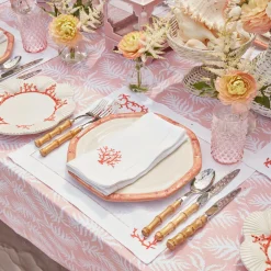 Sale Mrs. Alice Pink Geometric Bamboo Dinner Plate (Set Of 4)