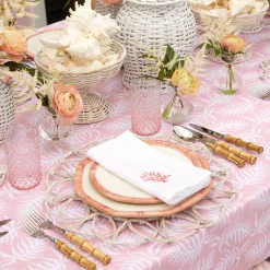 Sale Mrs. Alice Pink Geometric Bamboo Dinner Plate (Set Of 4)