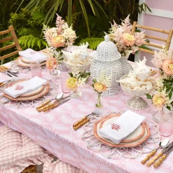 Sale Mrs. Alice Pink Geometric Bamboo Dinner Plate (Set Of 4)