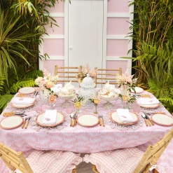 Sale Mrs. Alice Pink Geometric Bamboo Dinner Plate (Set Of 4)