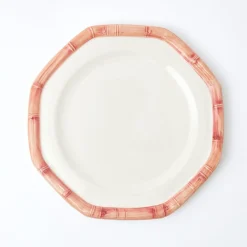 Clearance Mrs. Alice Pink Geometric Bamboo Dinner Plate