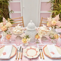 Clearance Mrs. Alice Pink Geometric Bamboo Dinner Plate