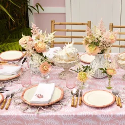 Clearance Mrs. Alice Pink Geometric Bamboo Starter Plate (Set Of 4)